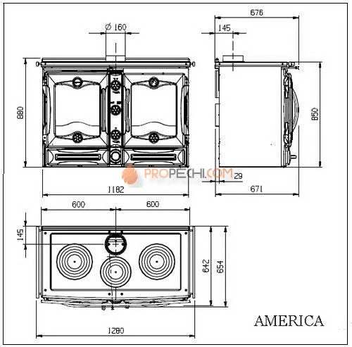 Печь-камин LaNordica America (Bright cream)