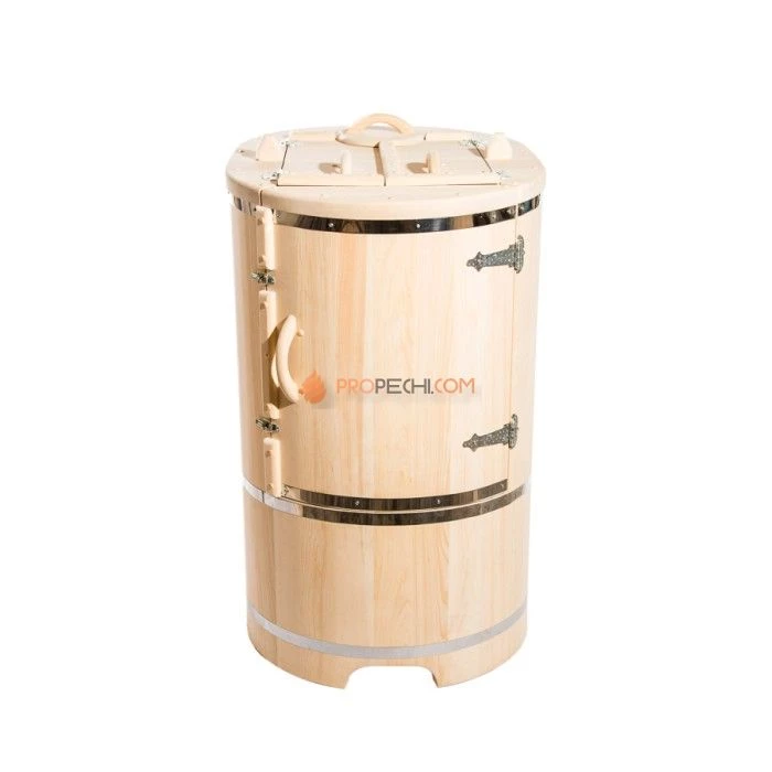 Фитобочка овальная НКЗ PREMIUM из кедра, со скошенной крышкой, 130x78x100 см / 25 мм