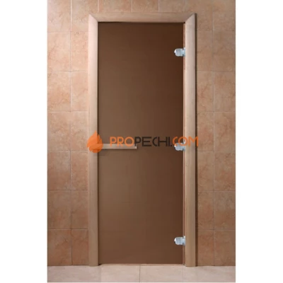 Дверь для бани DoorWood Теплая ночь Бронза матовая, 2100x800 мм