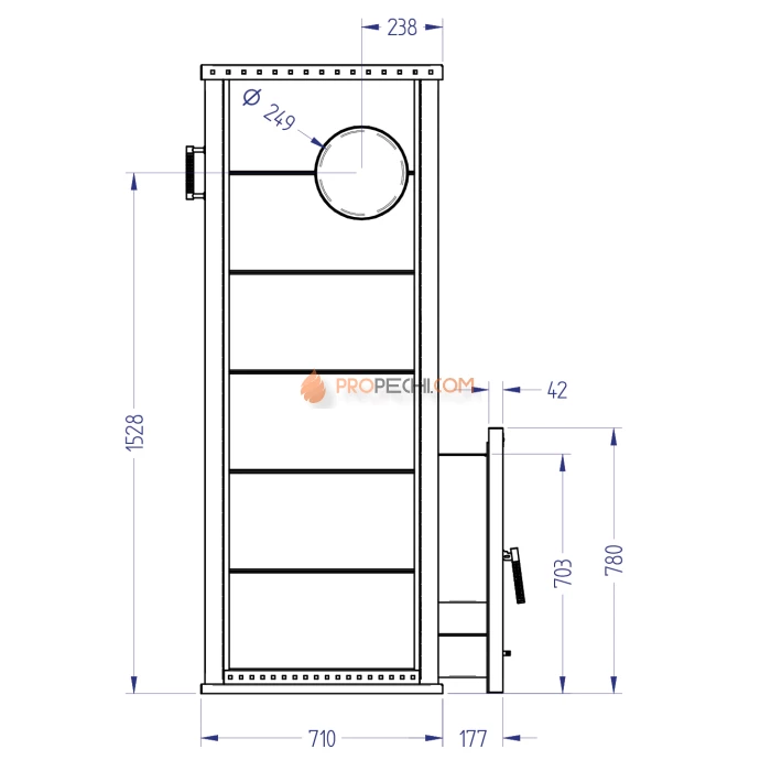 Газовая печь для бани Klover 100-RV 310S ( Талькомагнезит )