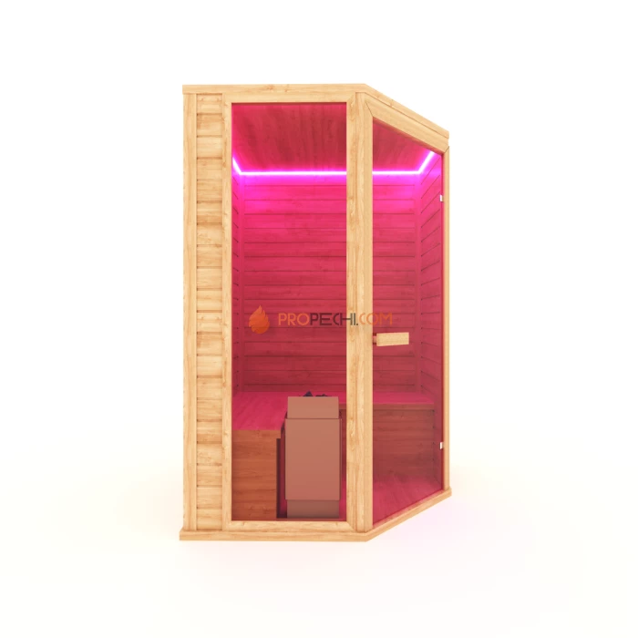 Финская сауна НКЗ 3-местная угловая 115x160x200 см