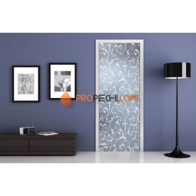 Стеклянная межкомнатная дверь DoorWood с рисунком MG-17 Матовая, 2000х800 мм