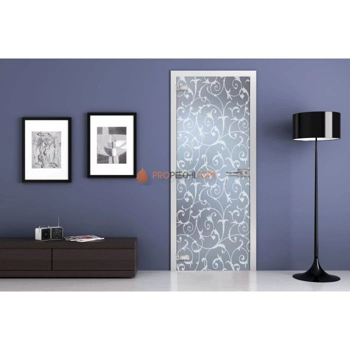 Стеклянная межкомнатная дверь DoorWood с рисунком MG-17 Матовая, 2000х800 мм