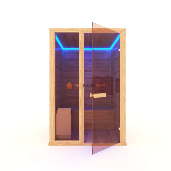 Финская сауна НКЗ 2-местная прямая 110x135x200 см, вход со стороны 135 см