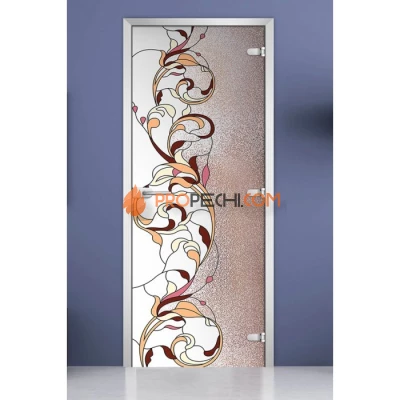 Стеклянная межкомнатная дверь DoorWood с фотопечатью Stained Glass-09, 2000х700 мм