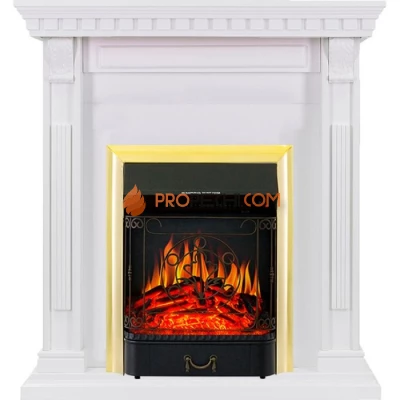 Каминокомплект Royal Flame Orlean - Белый с очагом Majestic FX Brass