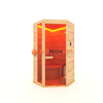 Финская сауна НКЗ 1-местная угловая 95x120x200 см
