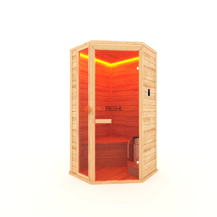 Финская сауна НКЗ 1-местная угловая 95x120x200 см