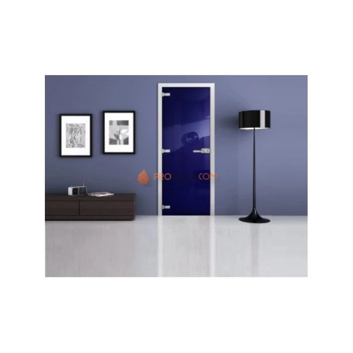 Стеклянная межкомнатная дверь DoorWood с фотопечатью Ral 5002, 2000х800 мм