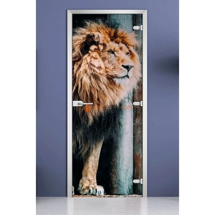 Стеклянная межкомнатная дверь DoorWood с фотопечатью Animals-01, 2000х600 мм