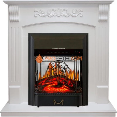 Каминокомплект Royal Flame Sorrento угловой - Белый дуб с очагом Majestic FX M Black