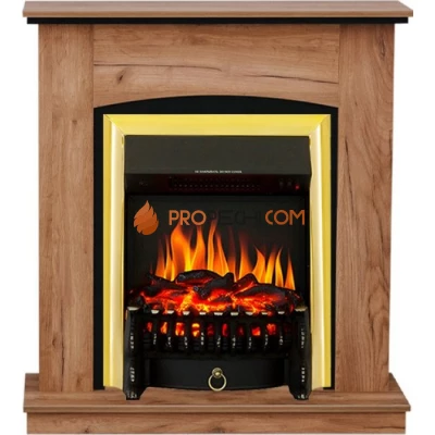 Каминокомплект Royal Flame Barcelona (разборный) - Дуб табачный с очагом Fobos FX Brass