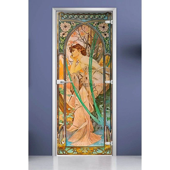 Стеклянная межкомнатная дверь DoorWood с фотопечатью Painting-12, 2000х700 мм