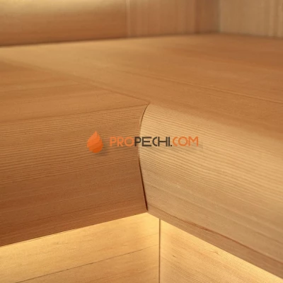 Угловое сиденье для бани и сауны Cariitti Taive правостороннее (Береза)