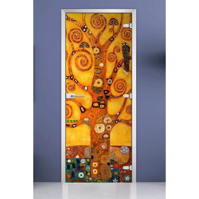 Стеклянная межкомнатная дверь DoorWood с фотопечатью Painting-16, 2000х800 мм