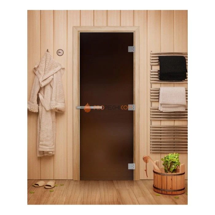 Дверь для бани DoorWood Эталон Бронза Матовая, 2000x800 мм