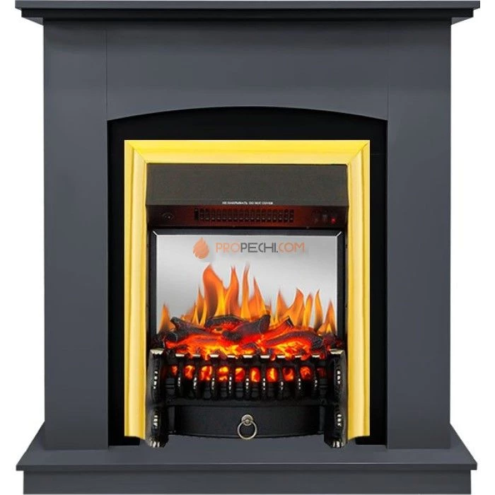 Каминокомплект Royal Flame Barcelona (разборный) - Серый графит с очагом Fobos FX M Brass