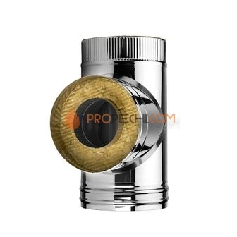 Тройник 90° DTRH D250 с изоляцией 50 мм, AISI 321/304 (Вулкан)