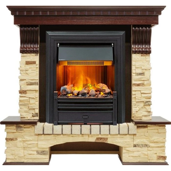 Каминокомплект Dimplex Pierre Luxe - Темный дуб / Сланец (Высота 1005мм) с очагом Brookline Black