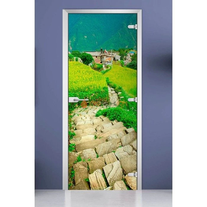 Стеклянная межкомнатная дверь DoorWood с фотопечатью Nature-09, 2000х700 мм