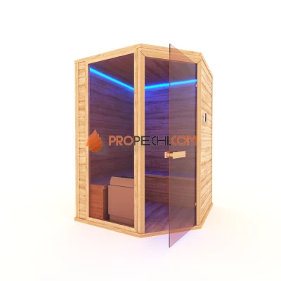 Финская сауна НКЗ 5-местная угловая 180x180x200 см