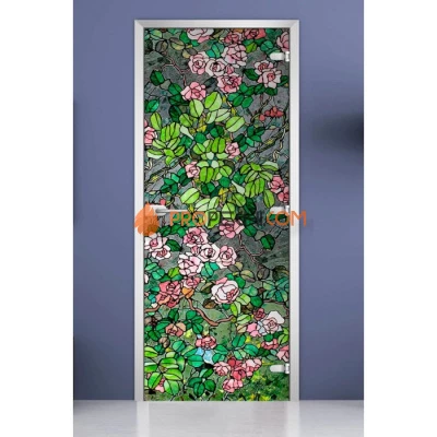 Стеклянная межкомнатная дверь DoorWood с фотопечатью Stained Glass-01, 2000х700 мм