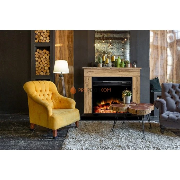 Каминокомплект Royal Flame Bergen (Разборный) - Серый графит (Ширина 900 мм) с очагом Majestic FX Brass