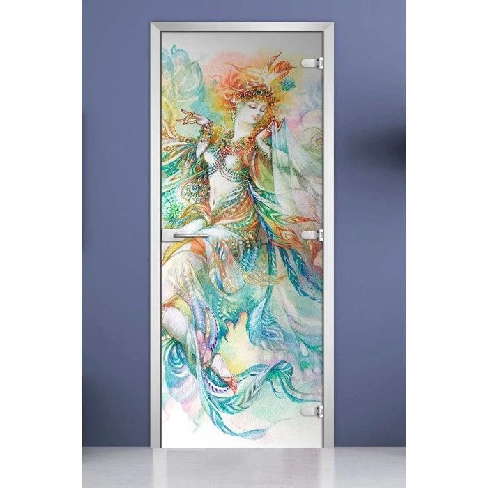 Стеклянная межкомнатная дверь DoorWood с фотопечатью Painting-08, 2000х700 мм