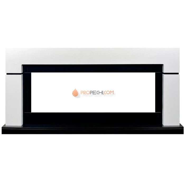 Каминокомплект Royal Flame Lindos 60 - Белый с черным с очагом Vision 60 LOG LED