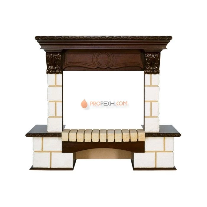 Портал Royal Flame Pierre Luxe - Шампань / Темный дуб