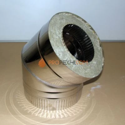 Отвод 45гр. D=100\200 Sвнутр.=1.0 нерж. ФлюГранд