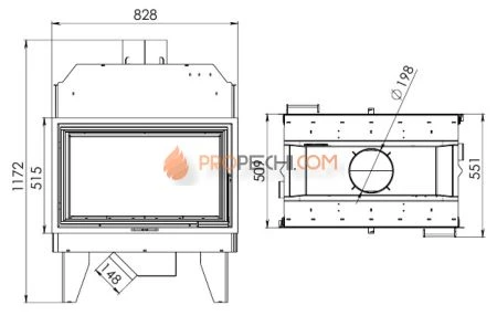 Каминная топка Мета-Бел АВРОРА С2