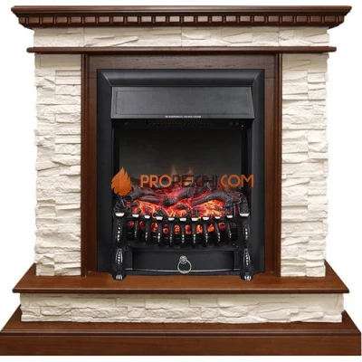 Каминокомплект Royal Flame Calgary - Дуб / Сланец белый с очагом Fobos FX Black