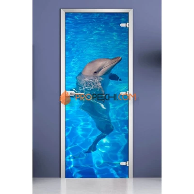 Стеклянная межкомнатная дверь DoorWood с фотопечатью Animals-13, 2000х700 мм