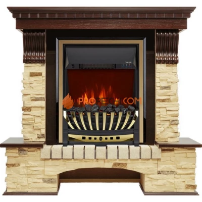 Каминокомплект Royal Flame Pierre Luxe - Темный дуб / Сланец с очагом Aspen Gold