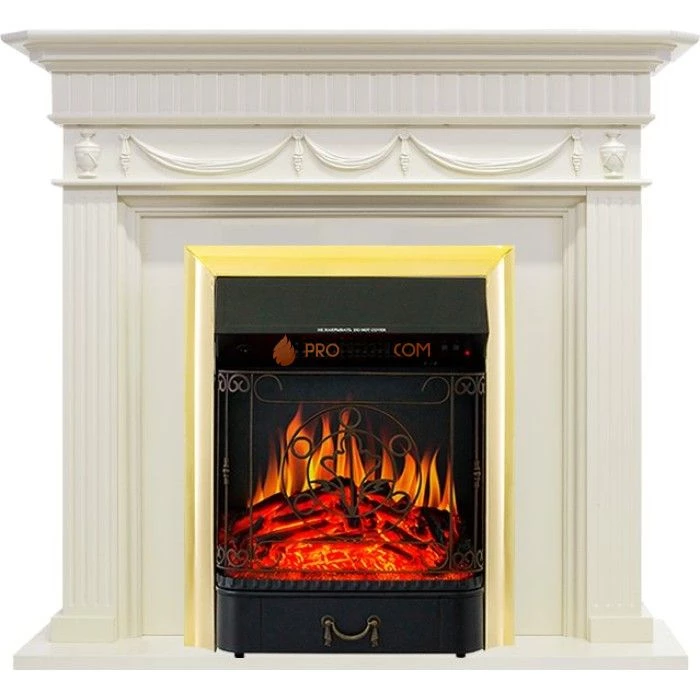 Каминокомплект Royal Flame Corfu - Слоновая кость с очагом Majestic FX Brass