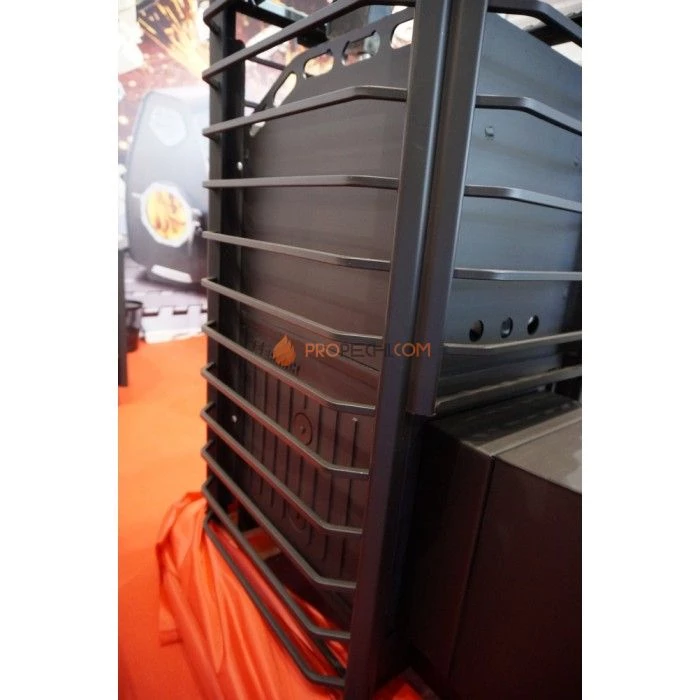 Дровяная печь для бани Ермак 30 Сетка-Люкс BLACK (с чугунной топкой)