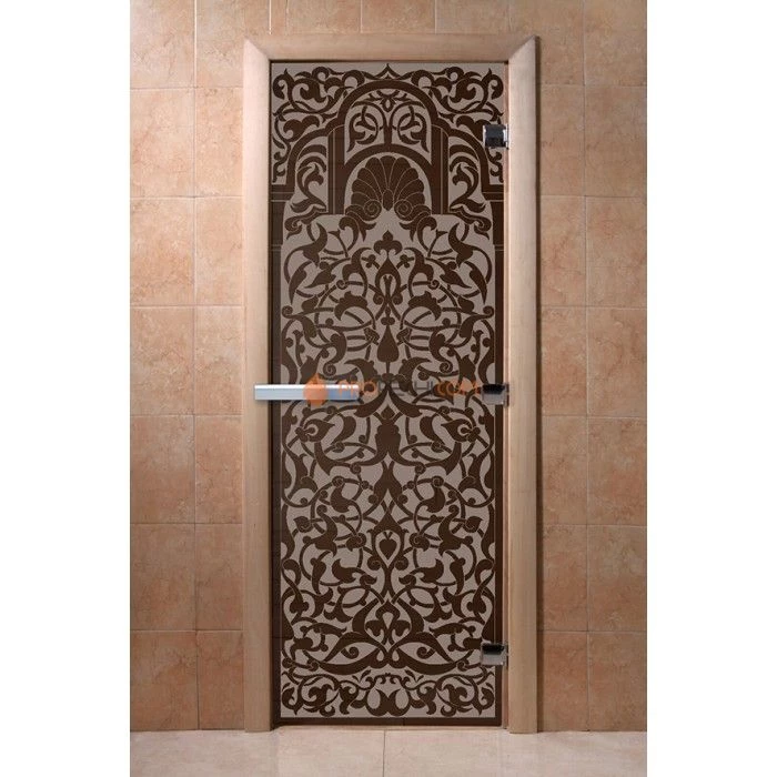 Дверь для бани DoorWood с рисунком Флоренция Черный жемчуг, 2000x800 мм