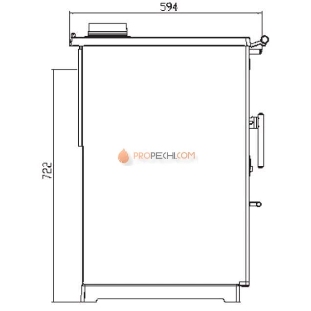 Плита Plamen 850 Glas белая, труба справа