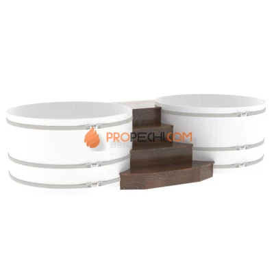 Подиум BentWood на 2 купели D 1,8 из мореного дуба