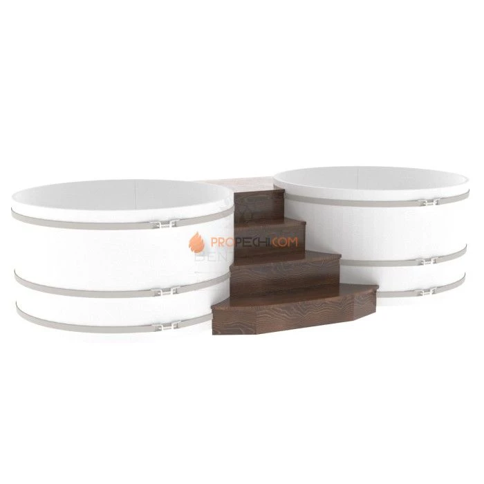 Подиум BentWood на 2 купели D 1,8 из мореного дуба