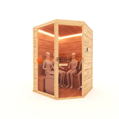 Финская сауна НКЗ 4-местная угловая 200x125x200 см