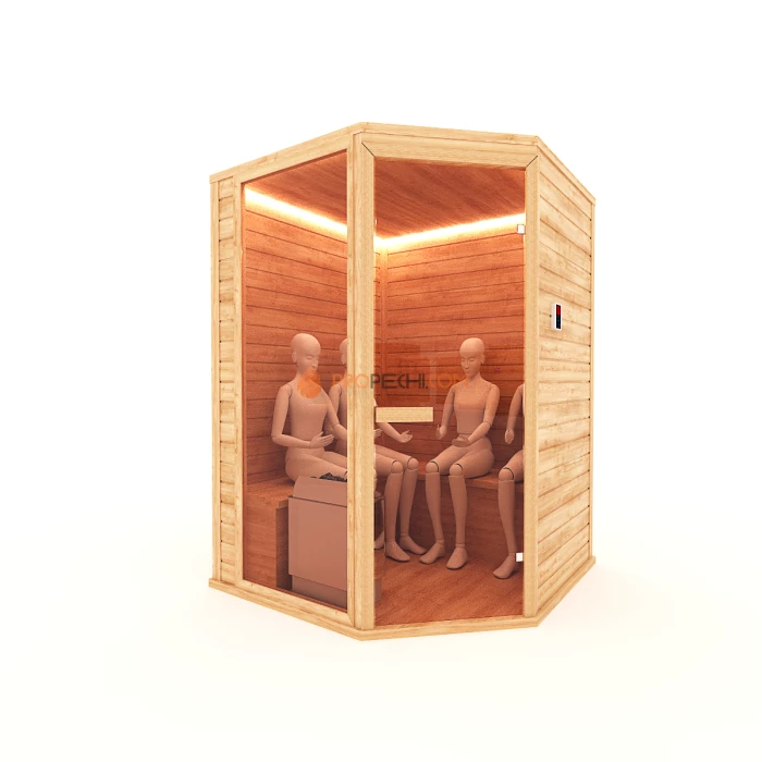 Финская сауна НКЗ 5-местная угловая 180x180x200 см