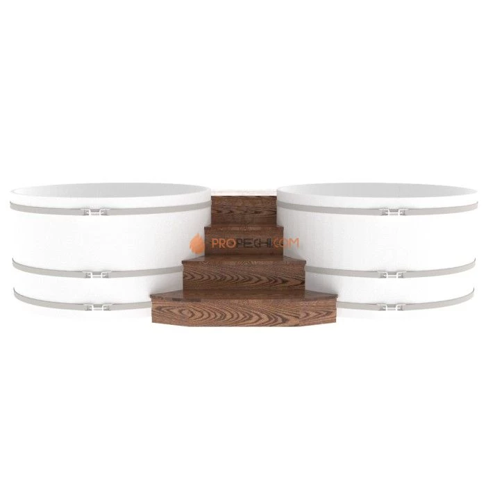 Подиум BentWood на 2 купели D 1,8 из мореной лиственницы