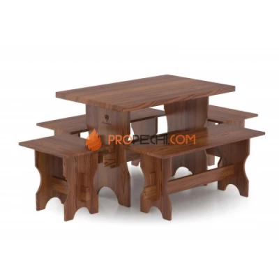 Комплект мебели (стол, скамейки из мореной лиственницы) - 6 чел.