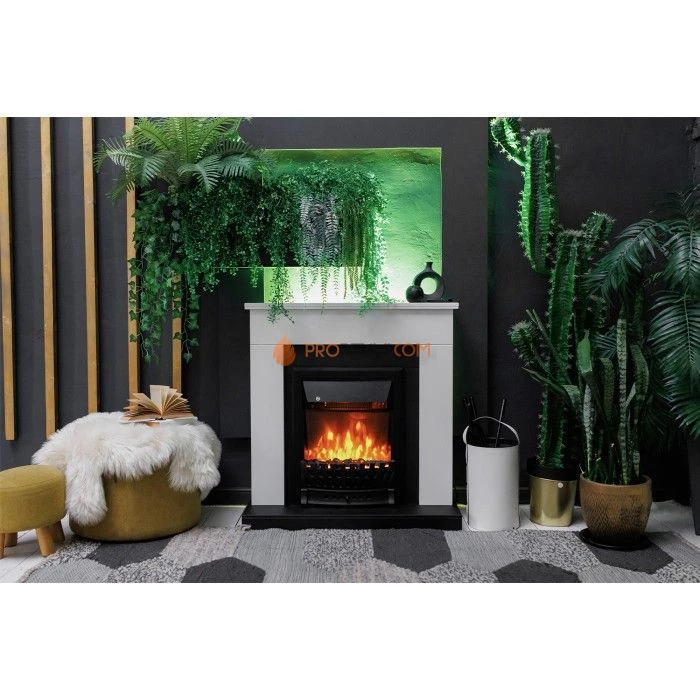 Каминокомплект Royal Flame Bergen (Разборный) - Серый графит (Ширина 900 мм) с очагом Majestic FX Brass