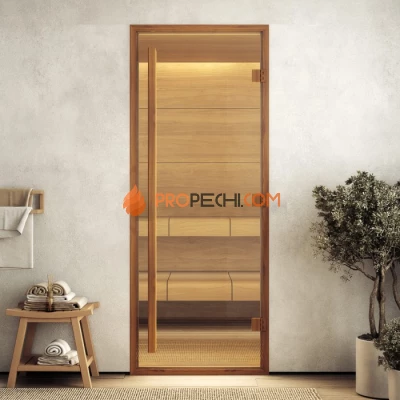Дверь для хамама DoorWood АРТ Wood 26 Прозрачное, 2000x800 мм