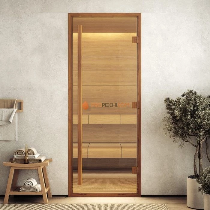 Дверь для хамама DoorWood АРТ Wood 26 Бронза матовая, 1900x700 мм