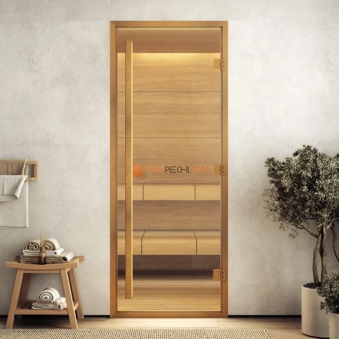 Дверь для хамама DoorWood АРТ Wood 12 Бронза матовая, 1900x800 мм