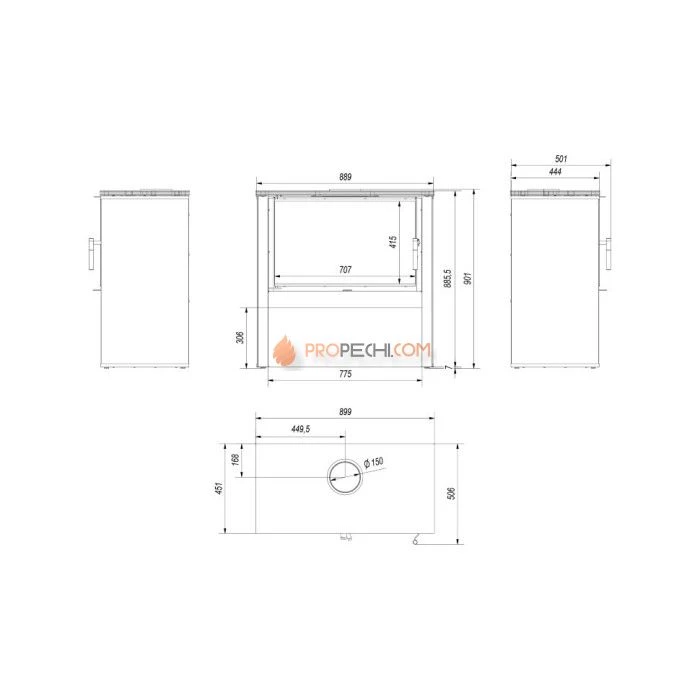 Печь-камин Kratki JUNO/12/B